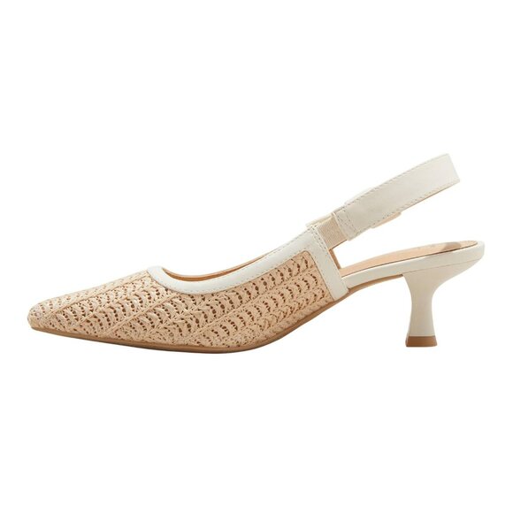 A New Day Womens Milan Raffia Slingback Heels 92611221 Beige Brown 8.5M - Picture 8 of 10